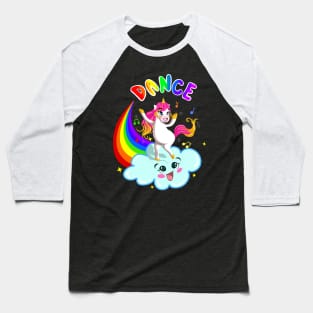 Unicorn Dancing on a Cloud Baseball T-Shirt